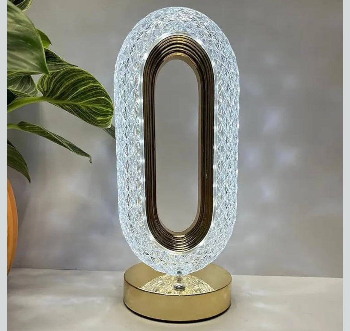 Crystal LED Table Lamp, RGB Color Changing, Adjustable, USB Charging
