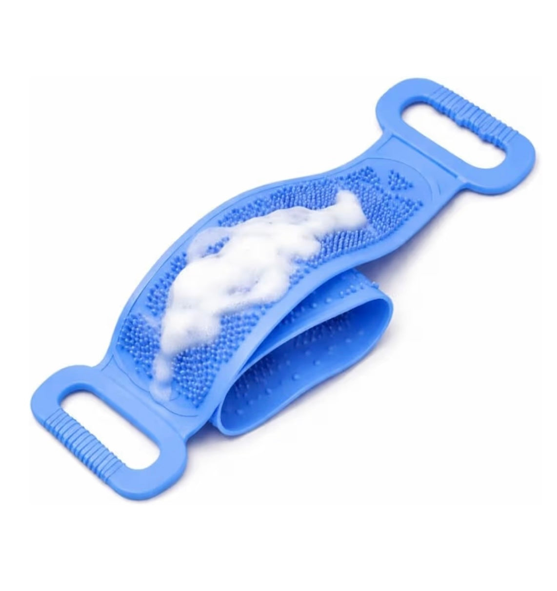 Silicone Back Scrubber Belt for Bath  Double Side Bathing Brush for Skin Deep Cleaning Massage,
